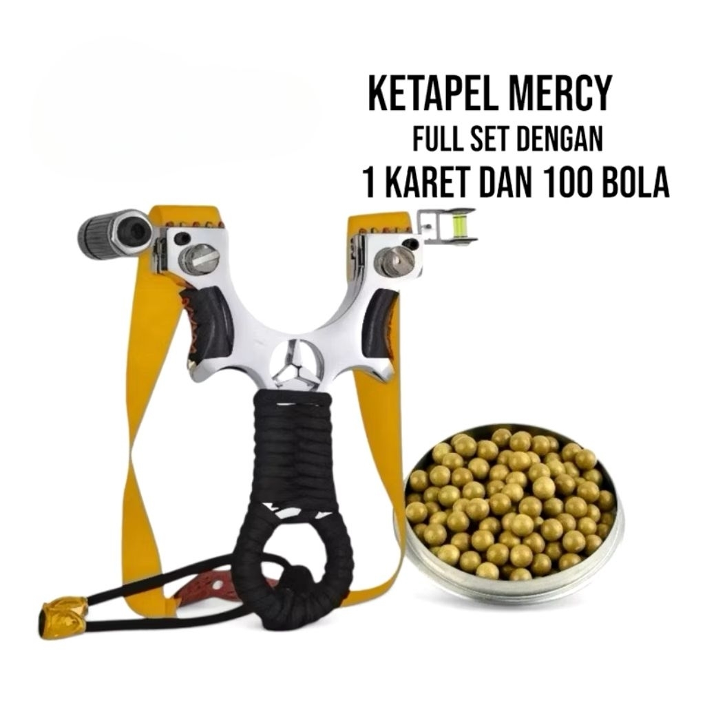 1 SET KETAPEL SLINGSHOT HUNTING CATAPULT MERCEDES STAINLESS