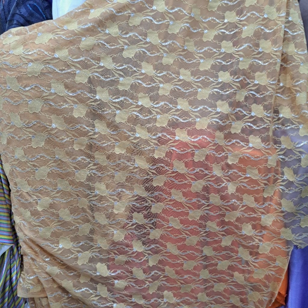kain brokat katun - kain brokat semi prada - kain brokat motif salur - kain brokat Original [bcap]