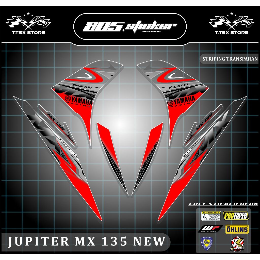 STRIPING TRANSPARAN JUPITER MX 135 NEW/STIKER MX NEW/STRIPING TRANSPARAN MOTOR MX 135