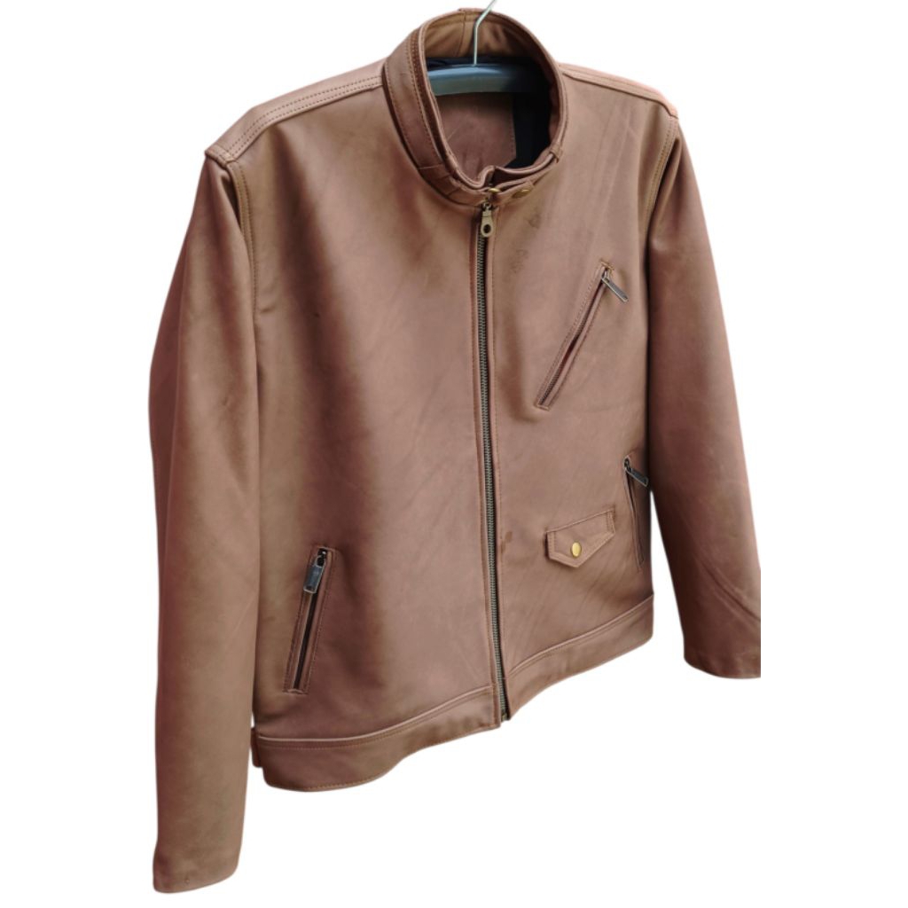 Jacket kulit model cafe racer