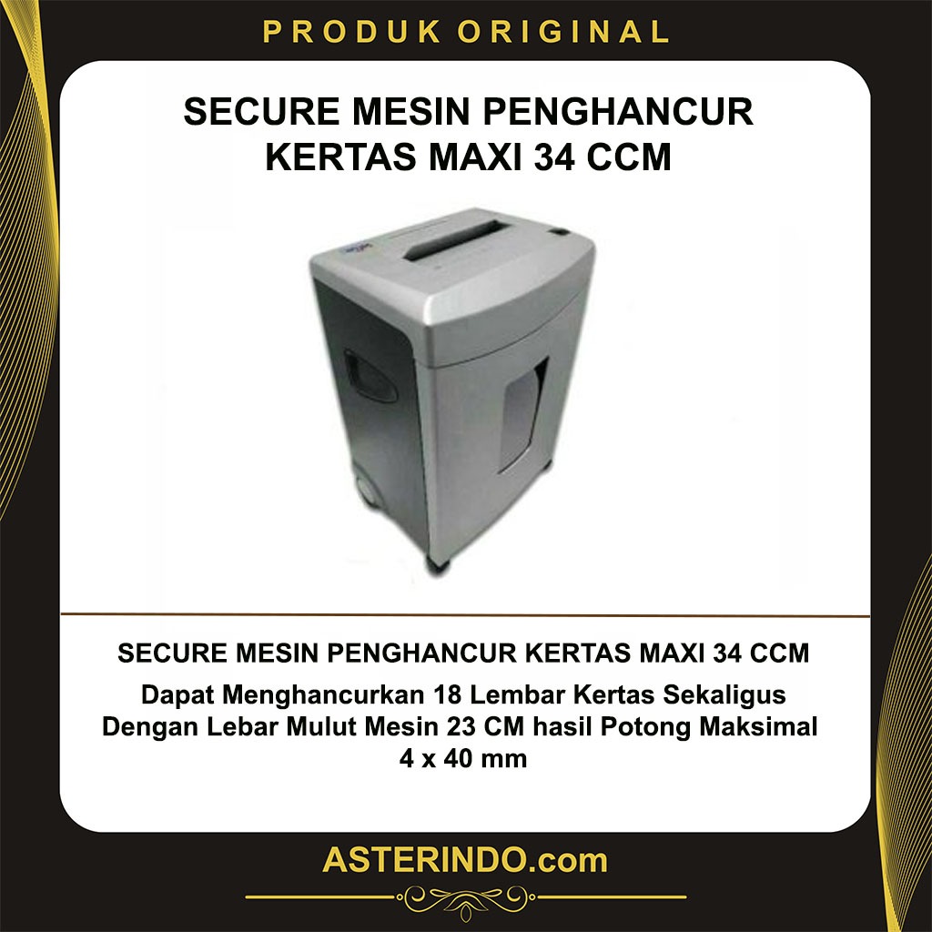 Secure Mesin Penghancur kertas Maxi 34 CCM Secure
