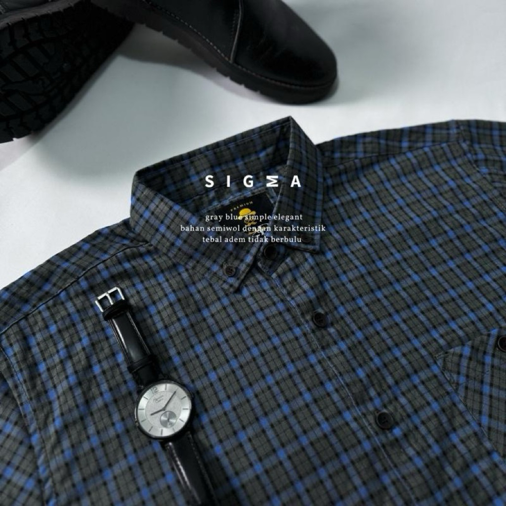 KEMEJA FLANEL F2D LENGAN PANJANG SEMI WOL PREMIUM ET 72