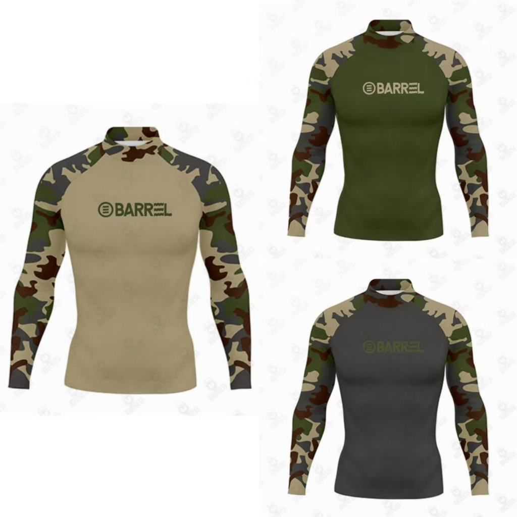 BARREL/camouflage new diving suit men's beach sunscreen suit split long sleeved swimsuit snorkeling 