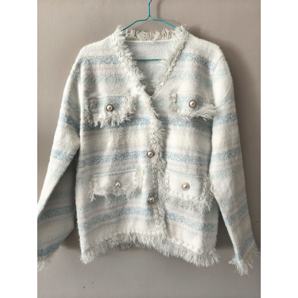 cardigan rajut tweed model chnl