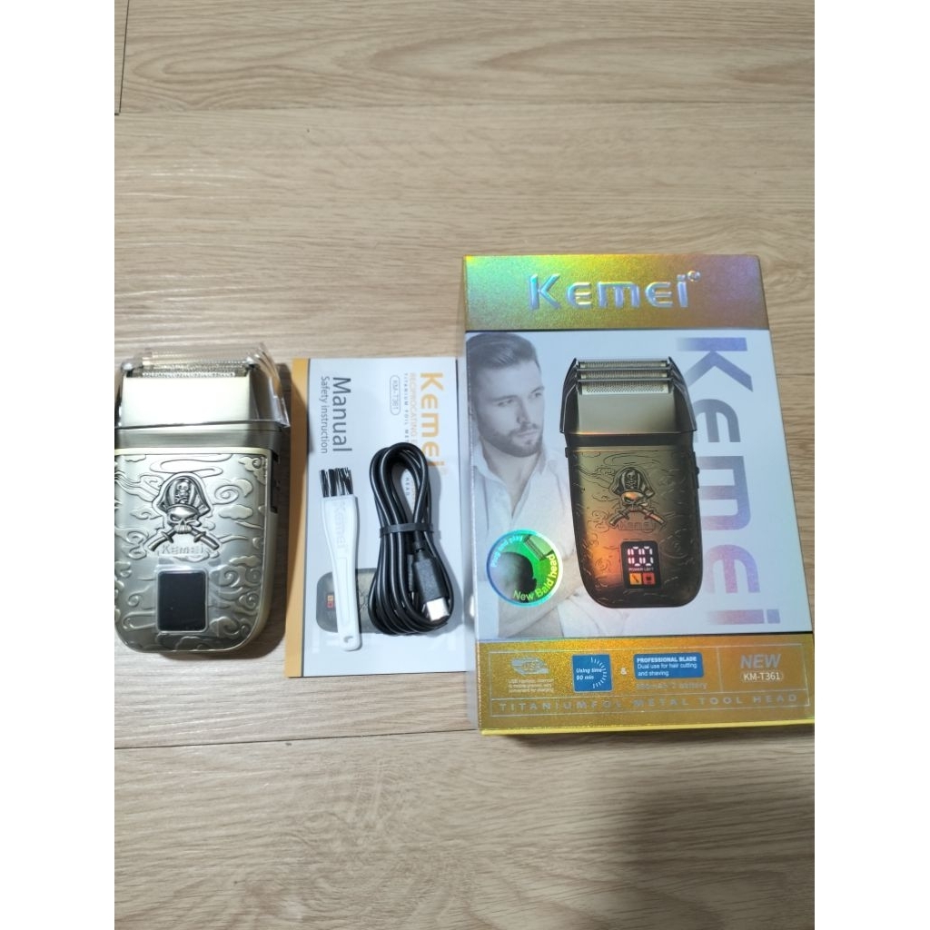 GROSIRUNIK99 KEMEI KM-T361 Electric Shaver Cukur Kumis Jenggot Pria Mesin Pencukur Rechargeable 8500