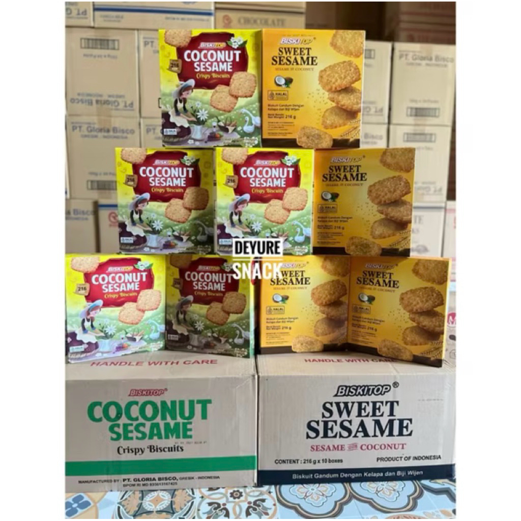 Biskitop Sweet Sesame / Coconut Sesame 1 karton 216 x 10 pcs