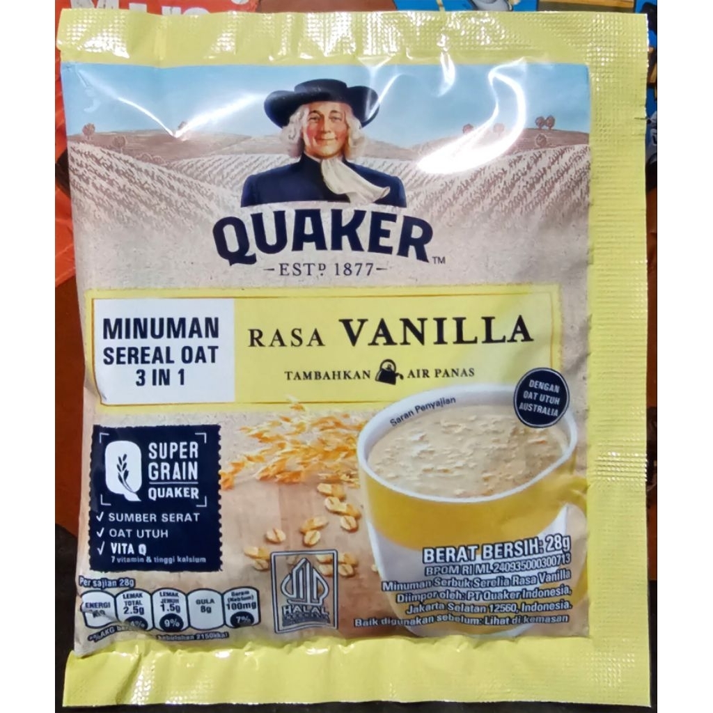 Quaker Minuman Sereal Oat Vanila 28g Sachet