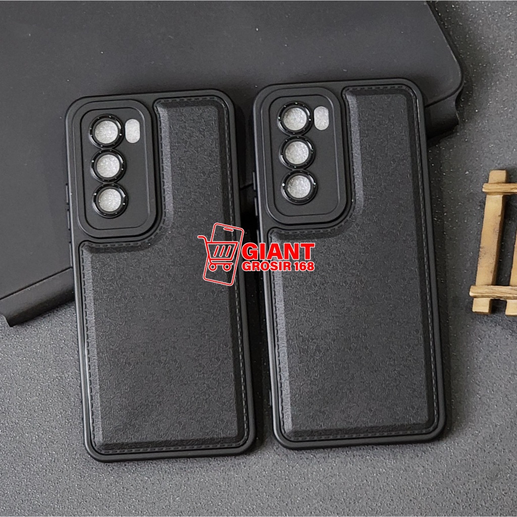 CASE OPPO RENO 12 5G OPPO RENO 12 PRO 5G OPPO RENO 12F LEATHER PRO CAMERA BLACK SOFTCASE OPPO RENO 1
