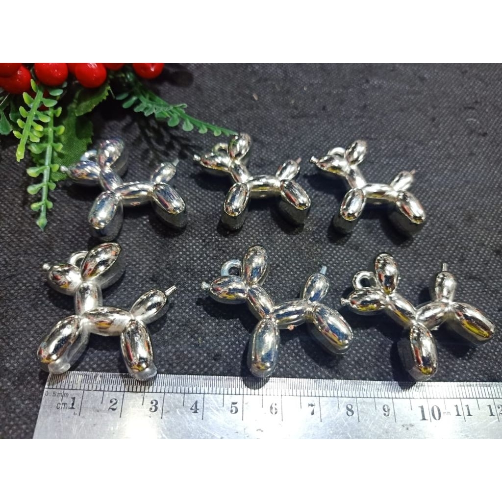 450 gr mote poodle silver motif gantung