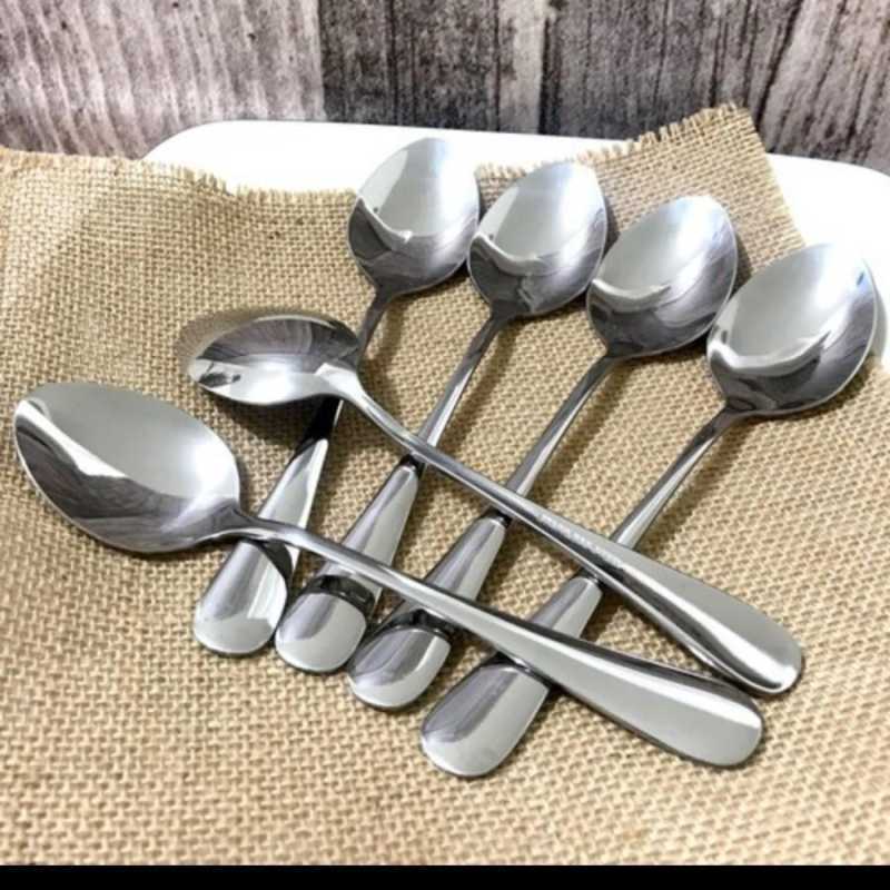 Sendok makan 1 lusin (12pcs) TEBAL / sendok makan dan garpu makan TEBAL / sendok caffe polos stainle