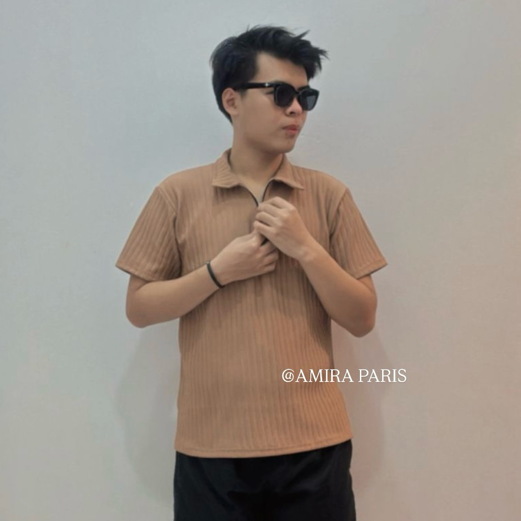HOT SALE KAOS POLO SHIRT ZIPPER PRIA / KAOS POLO ZIPPER KNIT KERAH KOREAN TEBAL PREMIUM / KAOS POLO