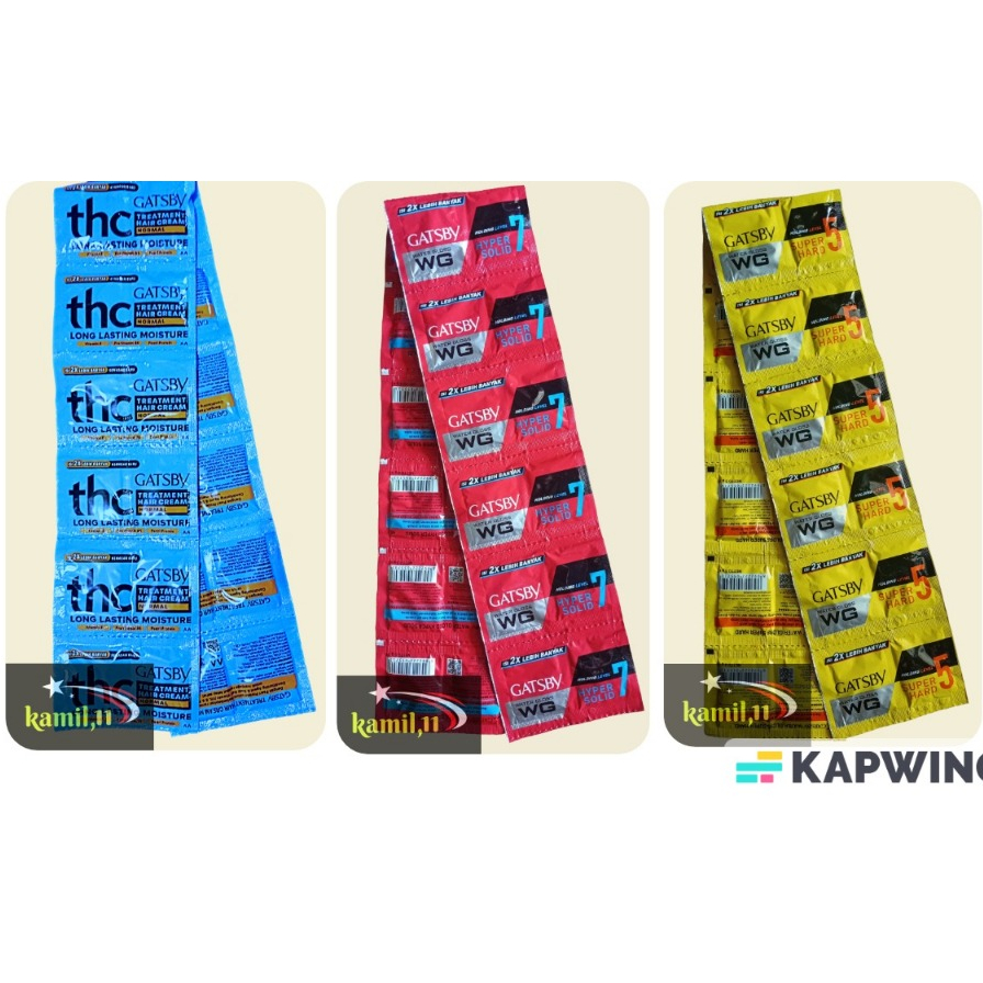 gatsby Minyak Rambut Pria 1 Renceng (12 strip / 24 sachet) Perawatan Rambut gatsby renceng
