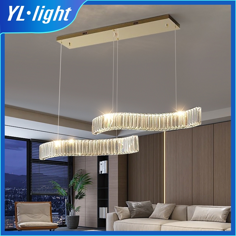 Lampu Gantung Ruang Makan Lampu Ruang Tamu Minimalis Modern Lampu Kristal Mewah Lampu 3 Warna Lampu 