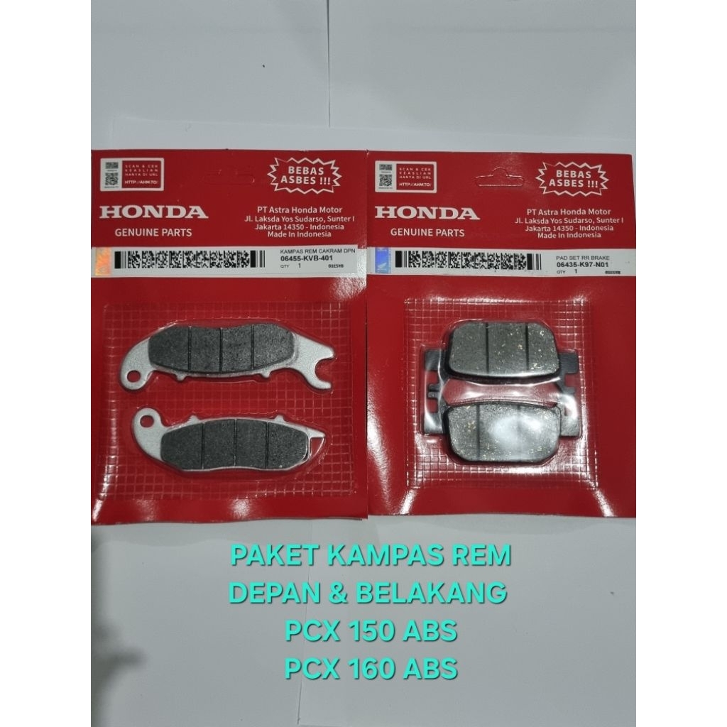 KAMPAS REM DEPAN & BELAKANG ADV PCX  MOTOR PCX 160 ABS,PCX 150 ABS 2018-2020 KUALITAS OEM ORIGINAL