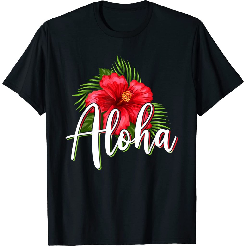 Baju anak Funny Aloha Hibiscus Flowers Hawaii Lover Hawaiian Men Women T-Shirt