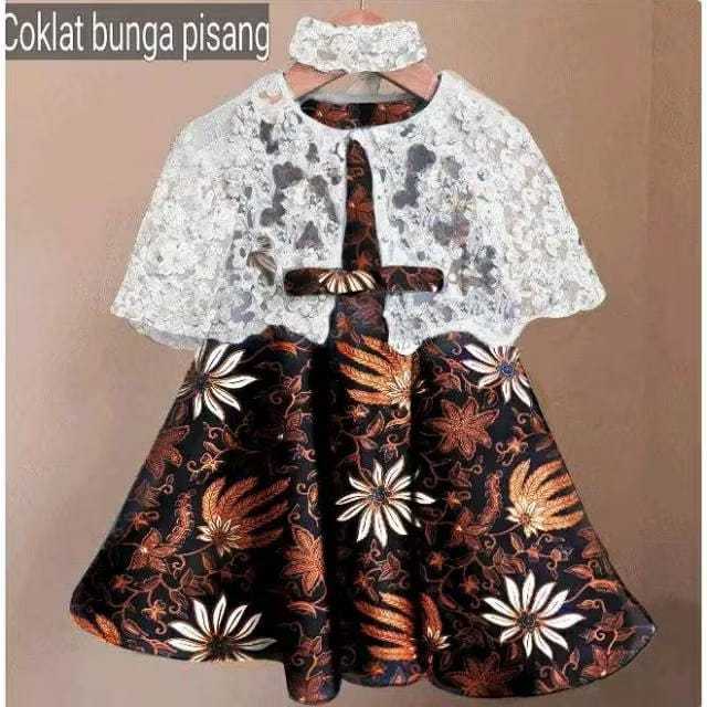Dress Batik Anak Perempuan Katun Brukat 3-5 Tahun