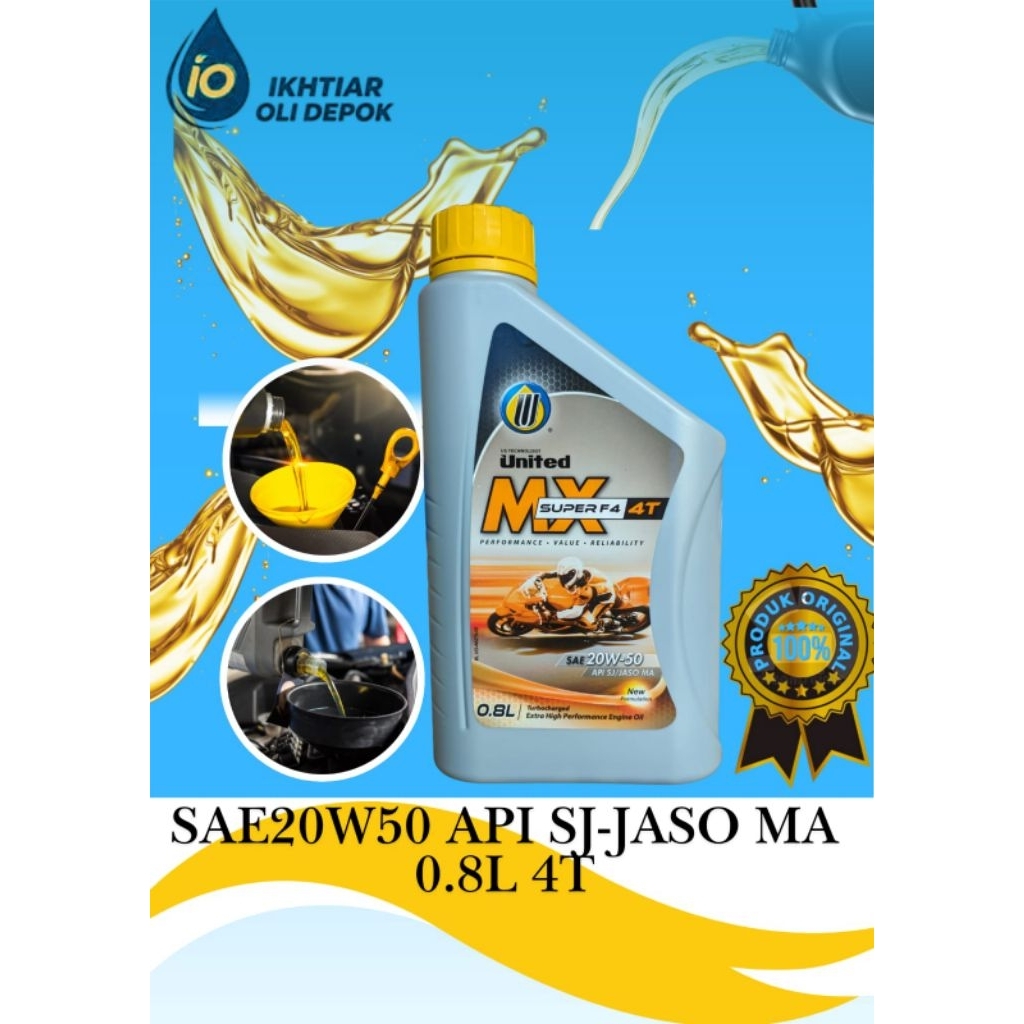 UNITED OIL MX SUPER F4 20W-50 UK 0,8L API SJ / JASO MA