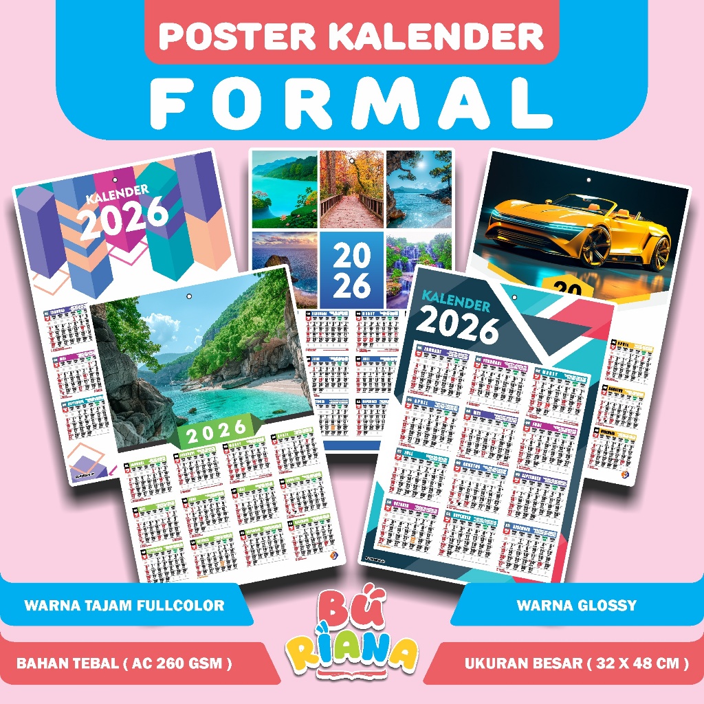 Kalender 2026 || Kalender Formal 2026 || Kalender 2026  Lengkap || Kalender 2026 Murah || Kalender D