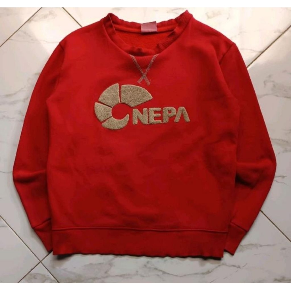 crewneck Nepa merah big logo bordir towell