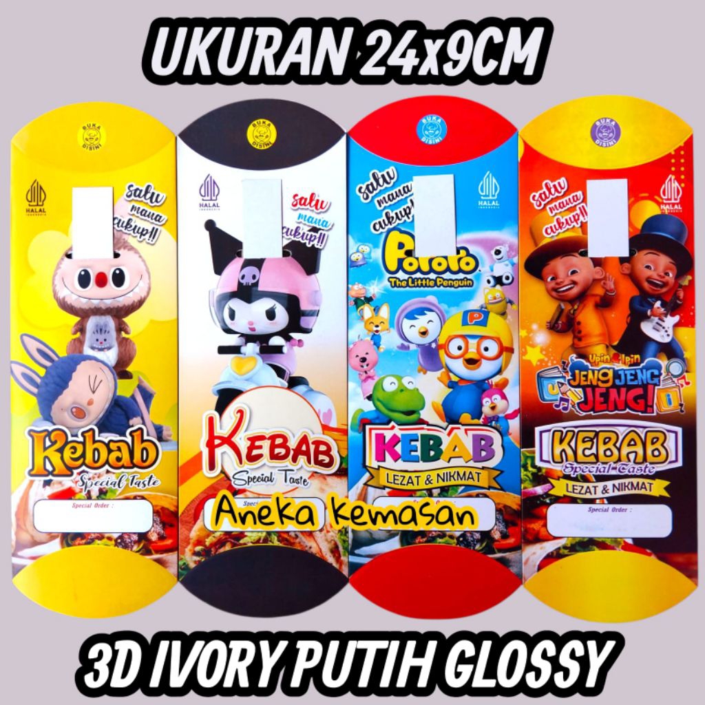 Dus kemasan kebab / Box kebab / kertas kebab ivory / Wadah kebab food grade