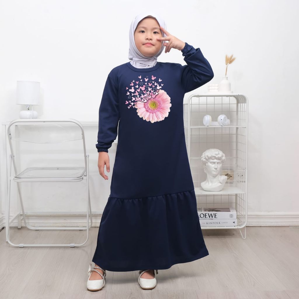 gamis anak perempuan muslim hijab remaja umur 1-12 tahun