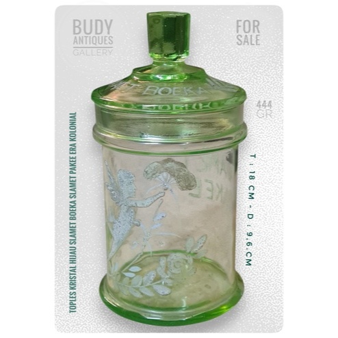 NOS - Toples Kristal Hijau Slamet Bkeka Slamet Pakee Era Kolonial