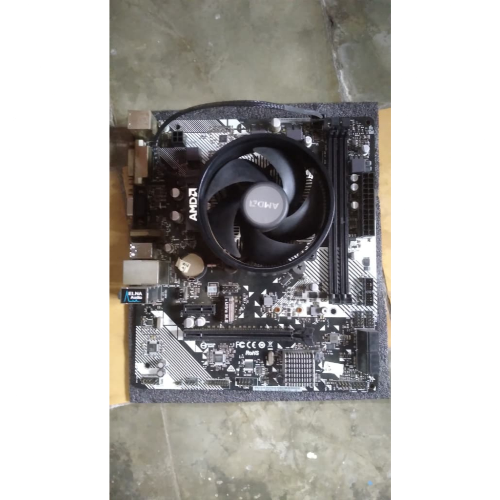 Paket Motherboard ASRock A320M-HDV + Ryzen 3 3200G Bekas Murah | Mobo + CPU PC Rakitan Gaming