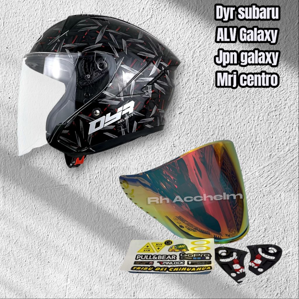VISOR HELM DYR SUBARU+RACHET+STIKER|SPOILER HELM DYR SUBARU|KACA HELM DYR SUBARU