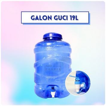 GALON GUCI 19 LITER + KRAN / galon guci 19 liter dengan stopper kran / Penyimpanan air 19 Liter