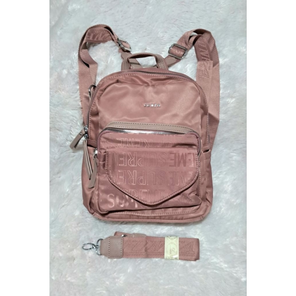 Tas Ransel wanita Junfa original dusty pink/backpack Junfa