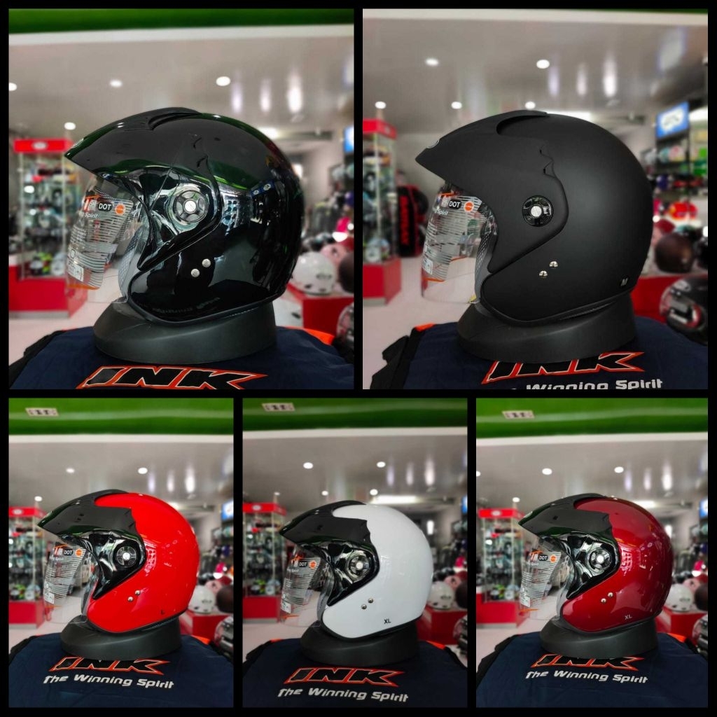 HELM INK CX390 BLACK GLOSS BLACK DOFF RED WHITE RED MAROON ORIGINAL HELM INK KLASIK CX390 ORIGINAL M