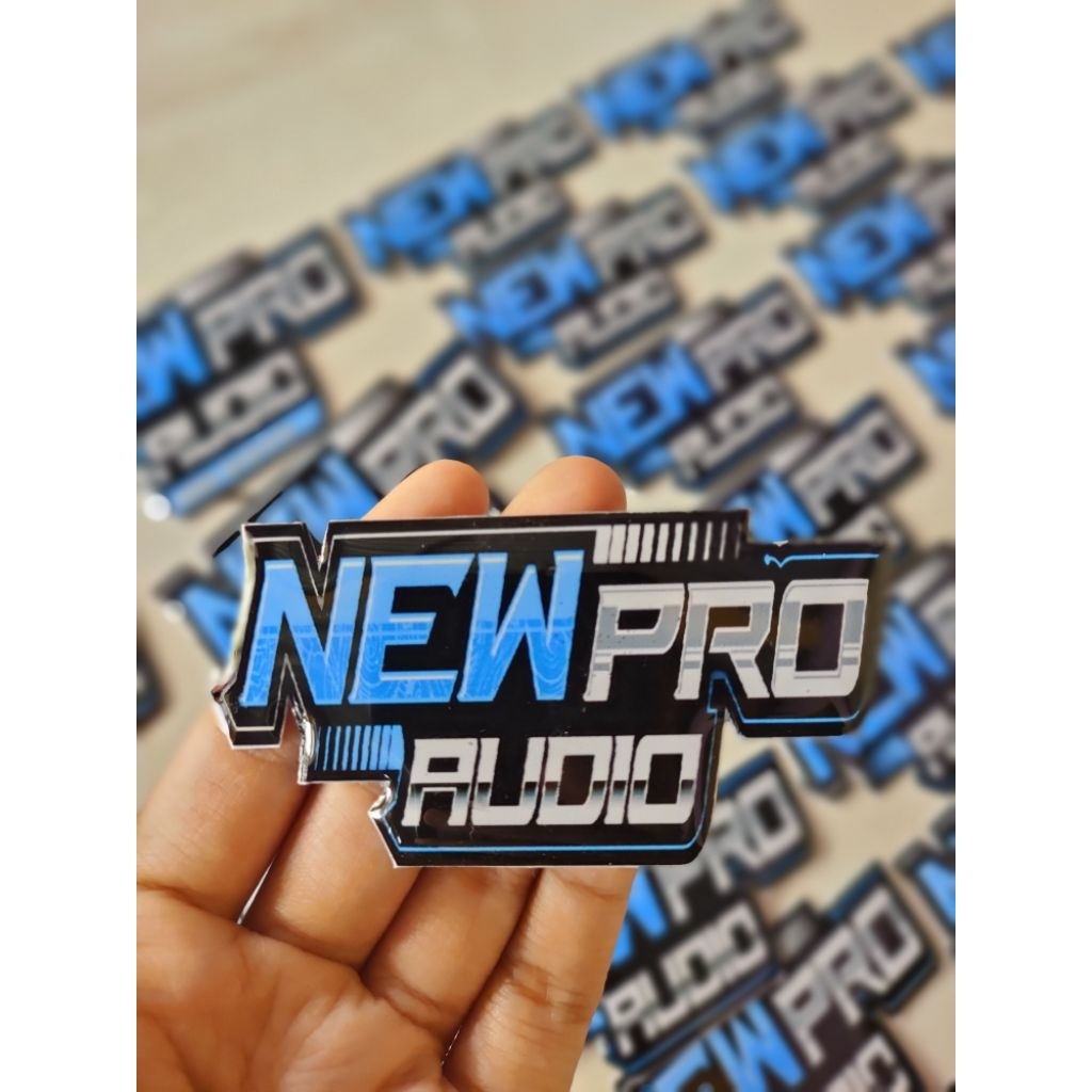 LOGO | EMBLEM | LABEL nama audio sound system timbul 3D ukuran 5x10cm design bisa request