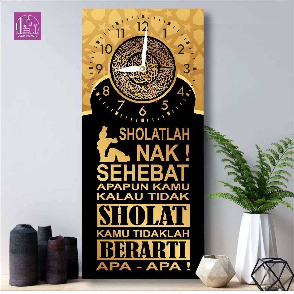 DEKORASIKU NEW39 Clock Sholatlah Nak Jam Dinding Motivasi Quotes Dekorasi Hiasan Dinding Islami Akse