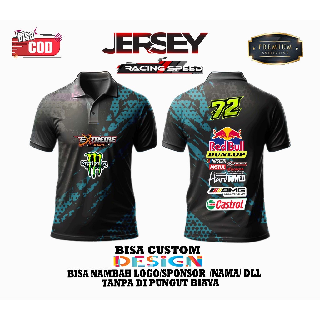 JERSEY RACING SUPERMOTO RIDER/BAJU JERSEY SUPERMOTO CRF KLX WR DTRACKER 09