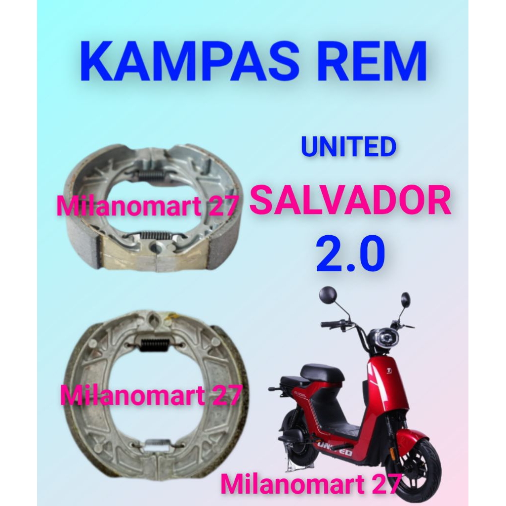 kampas rem united salvador 2.0 kampas rem sepeda listrik united salvador 2.0