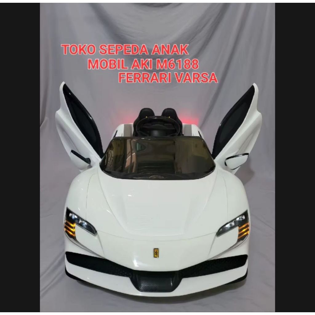 Mobil Aki Anak M6188 Varsa Ferrari Remot Kontrol Bisa Di Cas Untuk Usia 2 6 Tahun