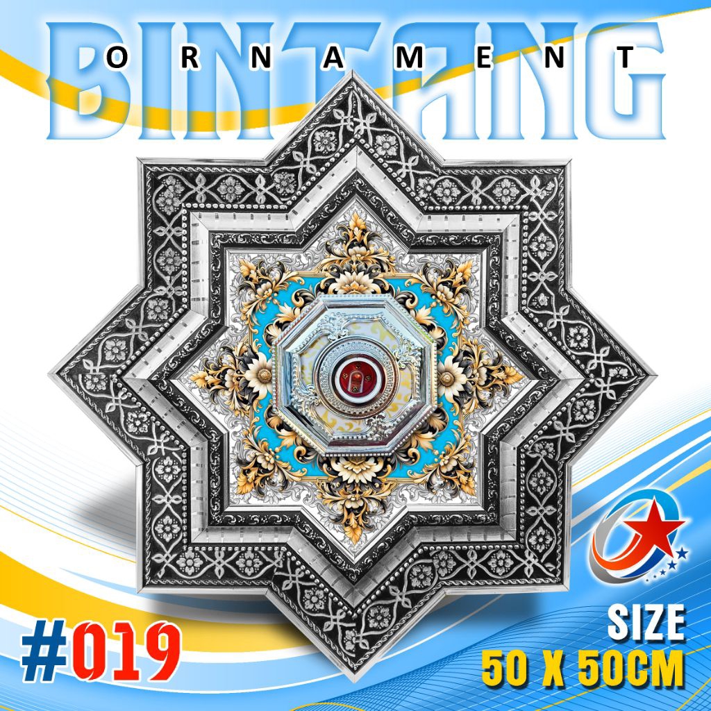 ornamen lampu hias plafon pvc mewah 50x50cm