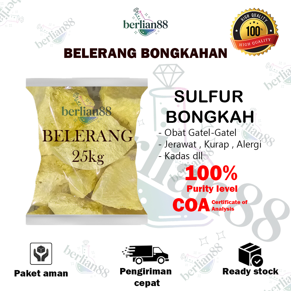 Belerang Bongkahan 25kg / Belerang Sulfur / Sulfur Bongkahan / Belerang 99.8% /Bongkahan Murah