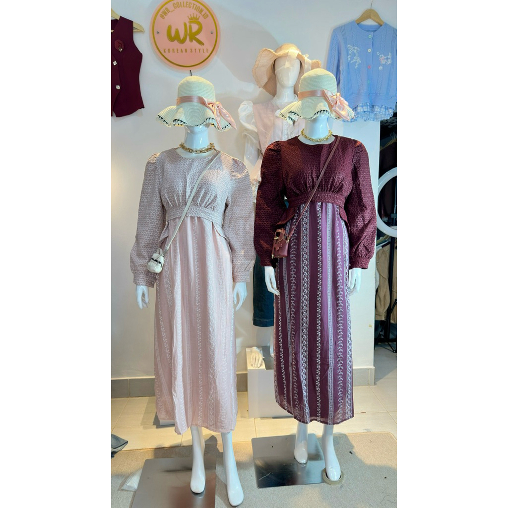 LARA setelan long dress+outer || WR COLLECTION ID