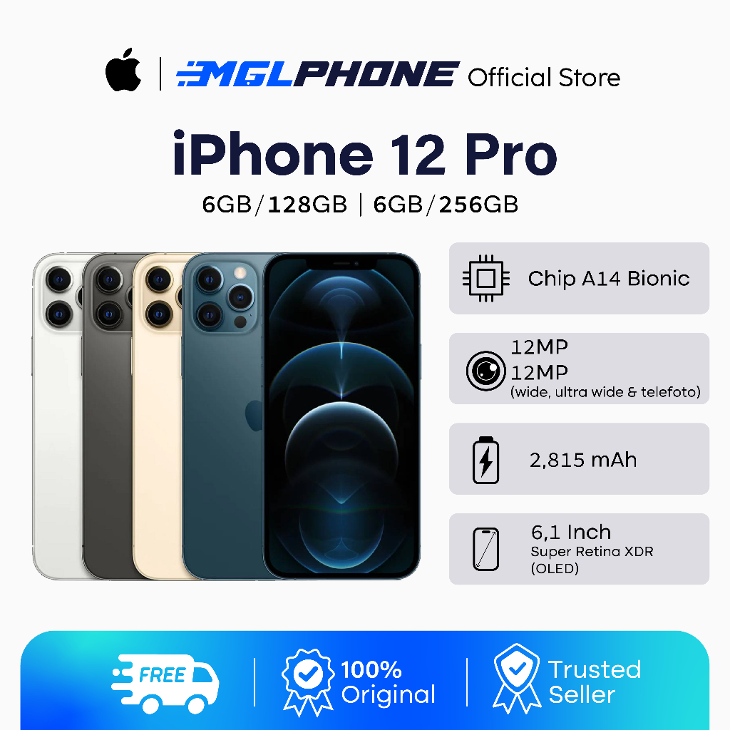 IP 12 PRO 256GB/128GB SECOND FULLSET EX INTER BERGARANSI
