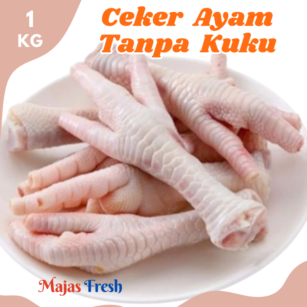 CEKER AYAM Bersih Tanpa Kuku Segar - Ceker Kaki Ayam Bersih Mentah Fresh | 1.000gr [ Harga Per KG ]