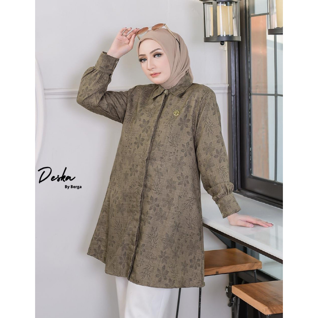 Deska Tunik katun printing motif terbaru deska by berga standard hingga jumbo