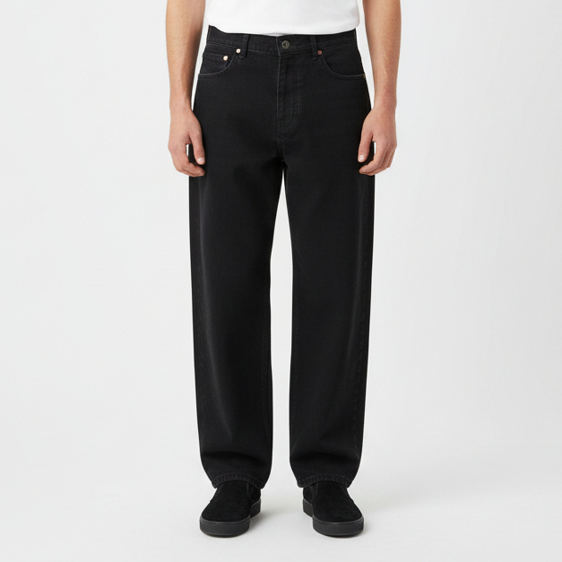 Moskav Jonas Black Wash Jeans Regular Pants ( Celana Panjang Jeans )