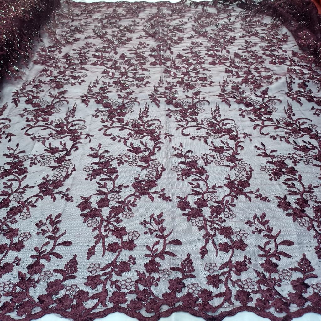 (COD)Kain tile payet stone premium / Kain tile payet stone kebaya wanita