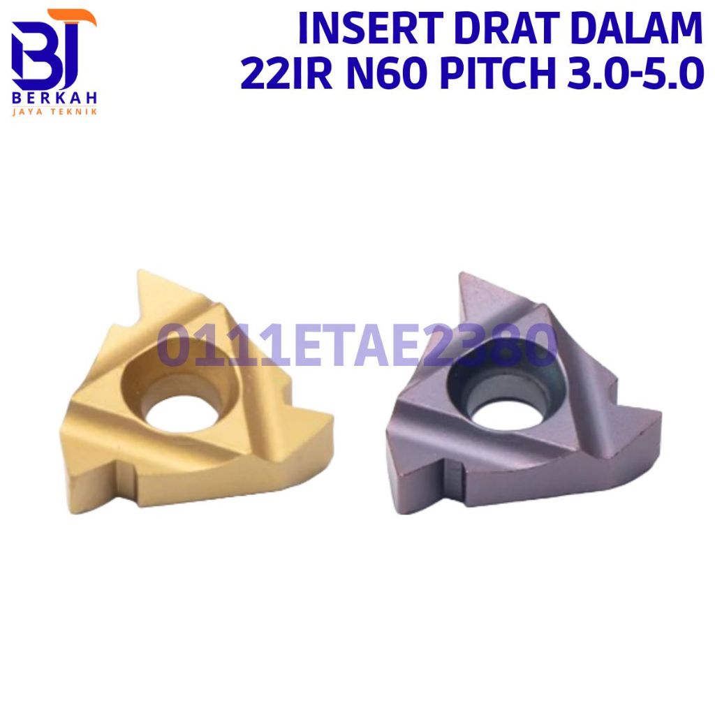 0842 Insert Bubut Drat Dalam 22IR N60 3mm-5mm Cocok Untuk Holder SNR