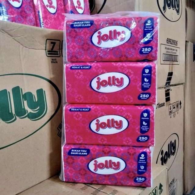TISSUE TISU JOLLY 250 SHEETS 1 BALL ISI 4 PCS