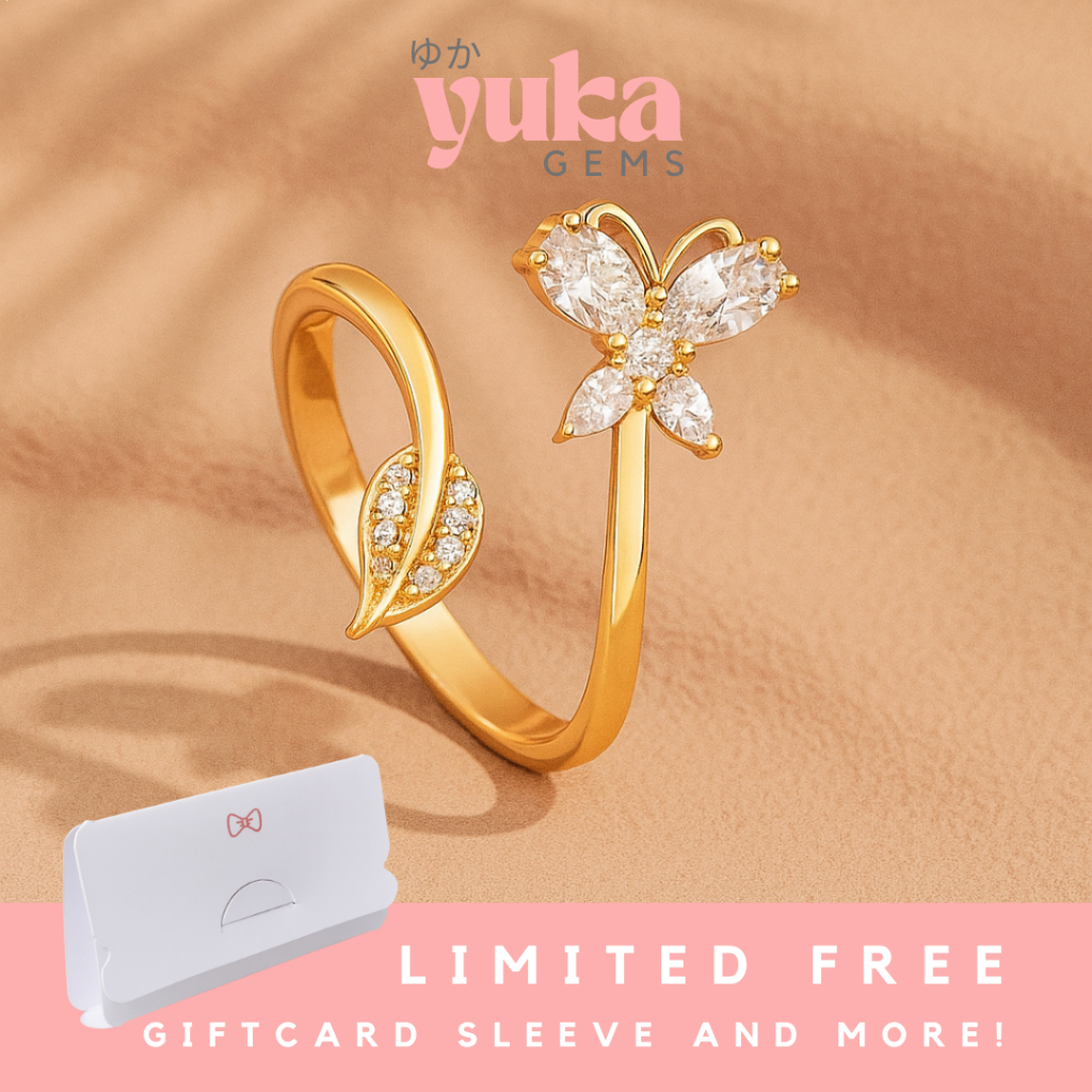 |YUKA| Perhiasan Cincin Minimalis Elegan Wanita Tidak Mudah Berkarat Titanium Zirkon Jewellery Tidak