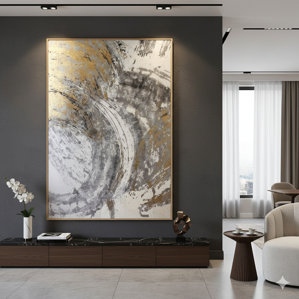 00% Ori Lukisan Kanvas Dekorasi Pajangan Dinding Marmer Abstrak Marble Aesthetic Modern Minimalis