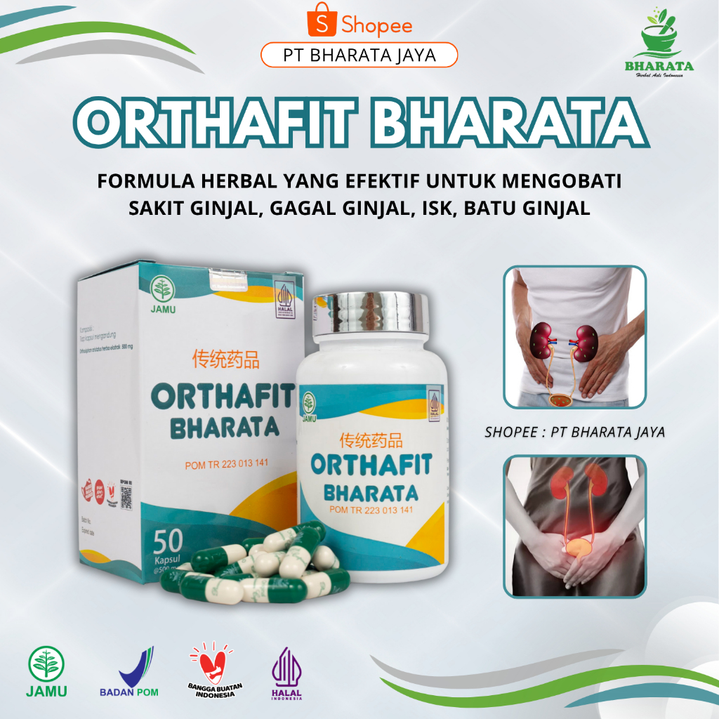 Obat Herbal Gagal Ginjal ORTHAFIT BHARATA Original Obat Ginjal Infeksi Ginjal Infeksi Saluran Kemih