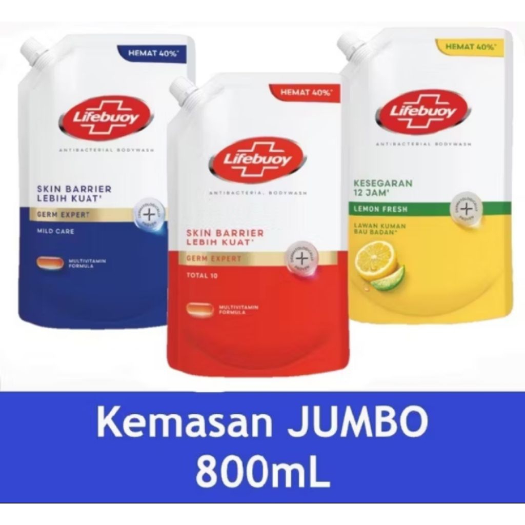 KEMASAN BARU LIFEBUOY BODY WASH/SABUN CAIR  REFILL 800ML Produk By Unilever